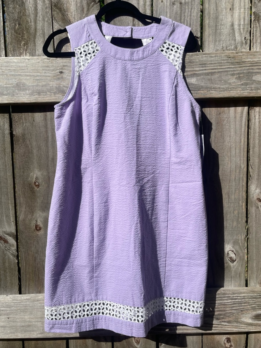 Lauren James NWT Lavender A-Line Eyelet Trim Dress Sz L